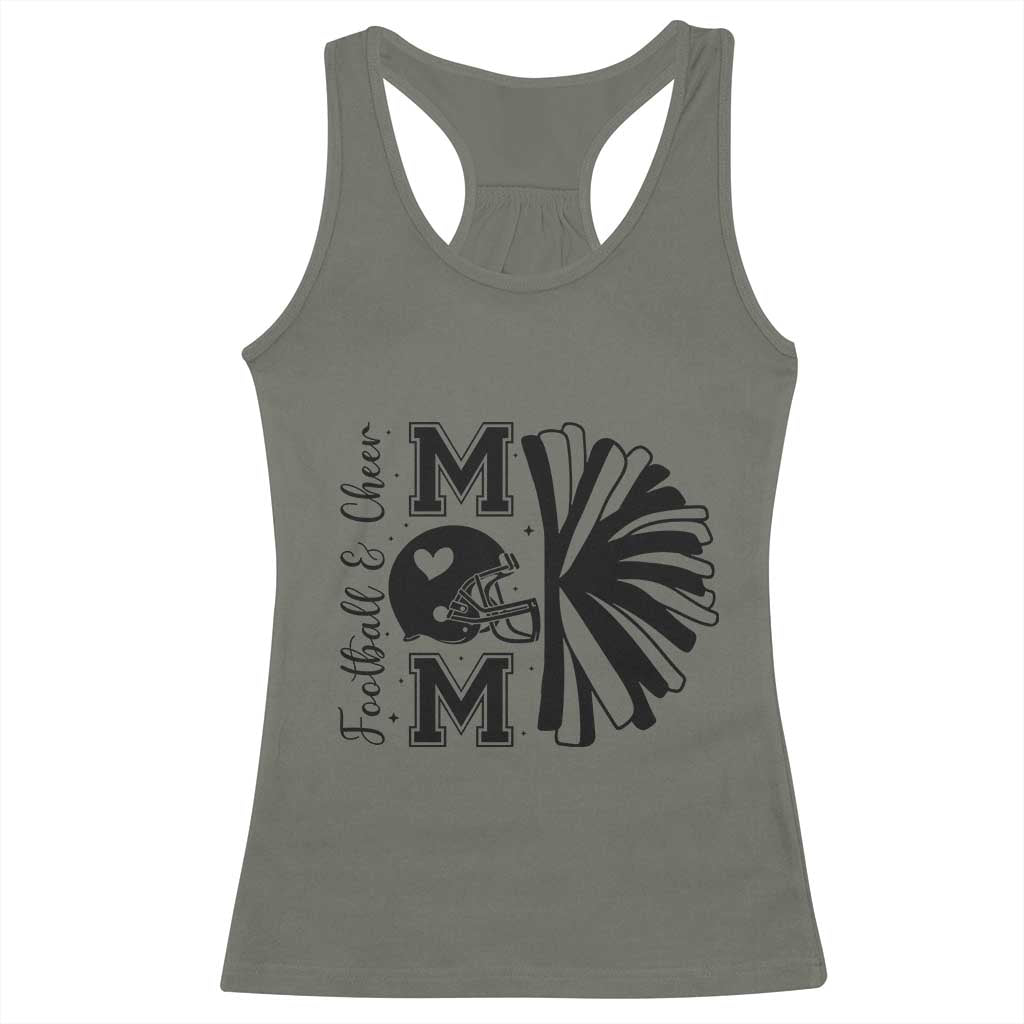 Proud Football And Cheer Mom Quote Racerback Tank Top Gift For Sports Season TS12 Military Green Print Your Wear
