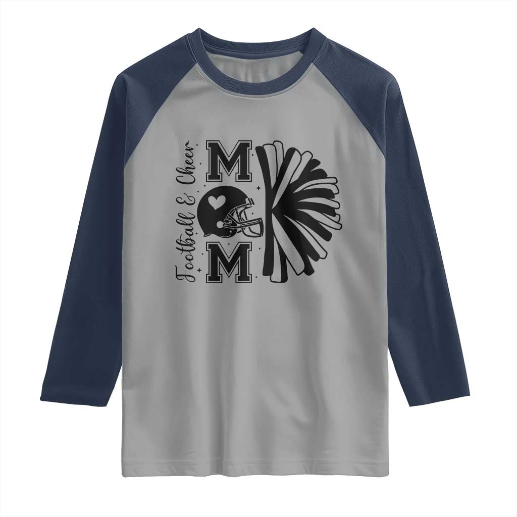 Proud Football And Cheer Mom Quote Raglan Shirt Gift For Sports Season TS12 Sport Gray Navy Print Your Wear