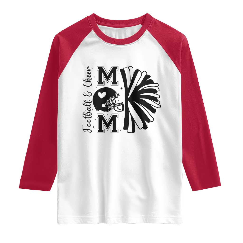 Proud Football And Cheer Mom Quote Raglan Shirt Gift For Sports Season TS12 White Red Print Your Wear