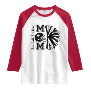 Proud Football And Cheer Mom Quote Raglan Shirt Gift For Sports Season TS12 White Red Print Your Wear