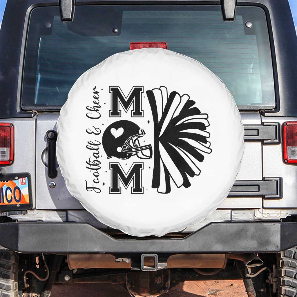 Proud Football And Cheer Mom Quote Spare Tire Cover Gift For Sports Season TS12 No hole White Print Your Wear