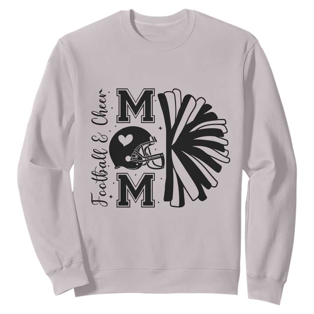 Proud Football And Cheer Mom Quote Sweatshirt Gift For Sports Season TS12 Ice Gray Print Your Wear