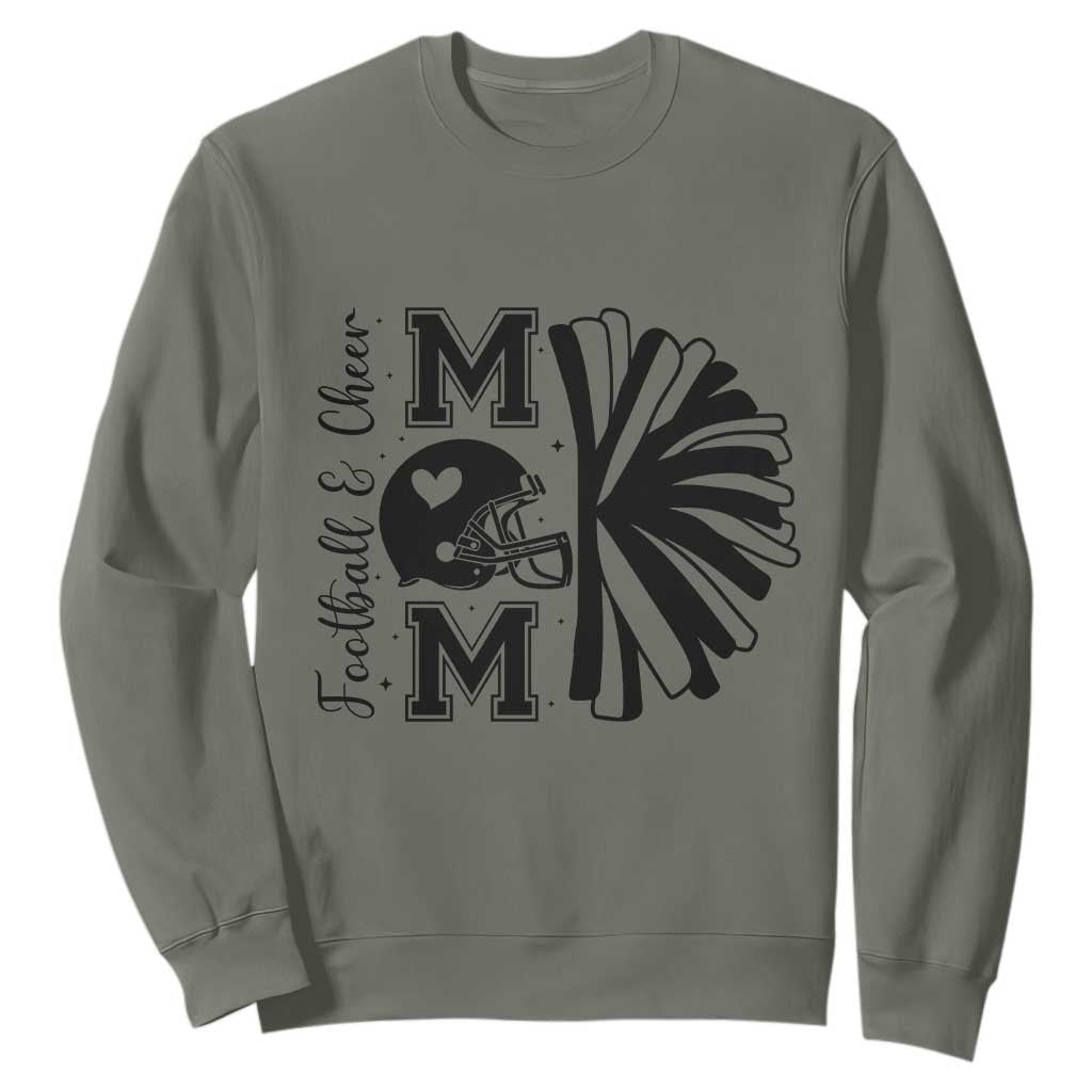 Proud Football And Cheer Mom Quote Sweatshirt Gift For Sports Season TS12 Military Green Print Your Wear
