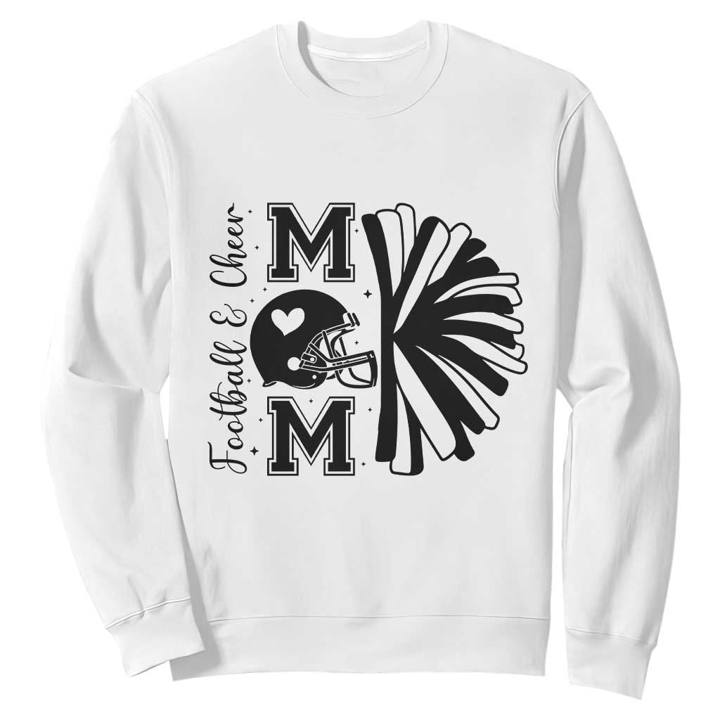 Proud Football And Cheer Mom Quote Sweatshirt Gift For Sports Season TS12 White Print Your Wear