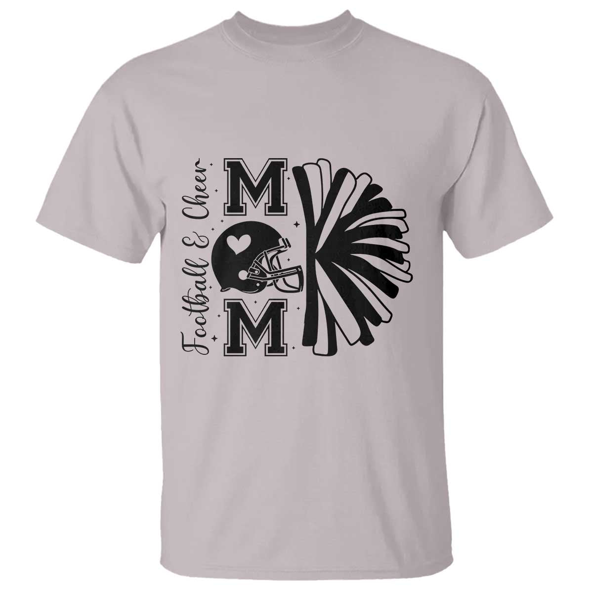 Proud Football And Cheer Mom Quote T Shirt Gift For Sports Season TS12 Ice Gray Print Your Wear