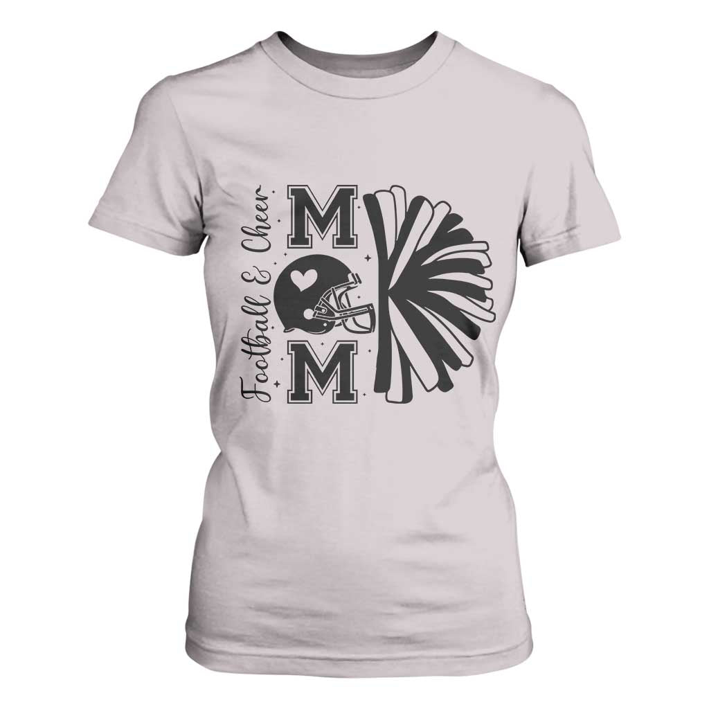 Proud Football And Cheer Mom Quote T Shirt For Women Gift For Sports Season TS12 Ice Gray Print Your Wear