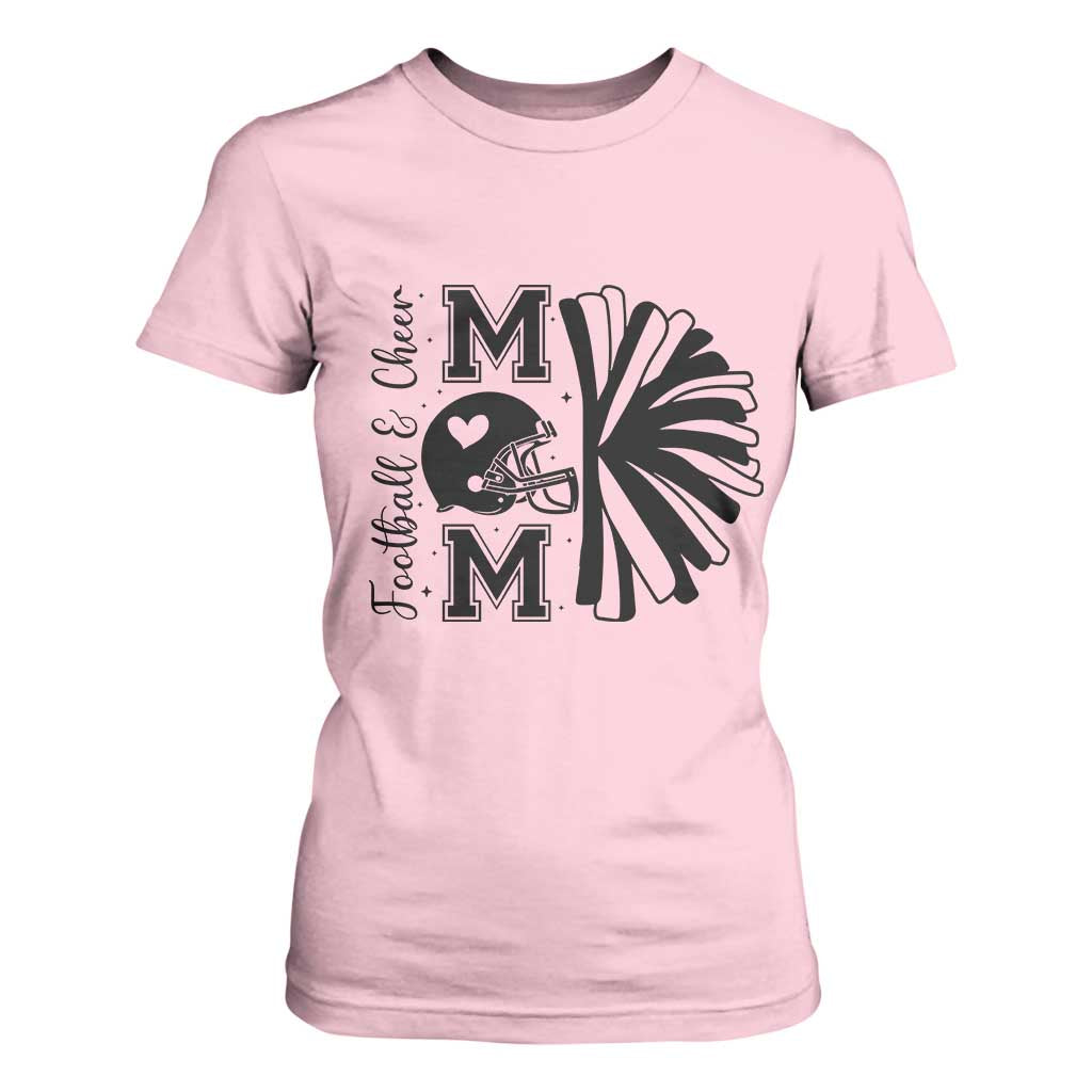 Proud Football And Cheer Mom Quote T Shirt For Women Gift For Sports Season TS12 Light Pink Print Your Wear