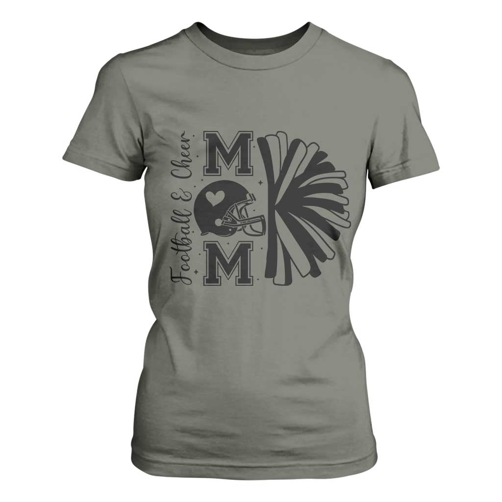 Proud Football And Cheer Mom Quote T Shirt For Women Gift For Sports Season TS12 Military Green Print Your Wear