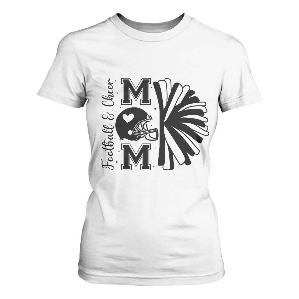 Proud Football And Cheer Mom Quote T Shirt For Women Gift For Sports Season TS12 White Print Your Wear