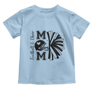 Proud Football And Cheer Mom Quote Toddler T Shirt Gift For Sports Season TS12 Light Blue Print Your Wear