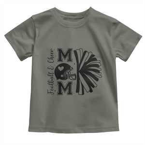 Proud Football And Cheer Mom Quote Toddler T Shirt Gift For Sports Season TS12 Military Green Print Your Wear