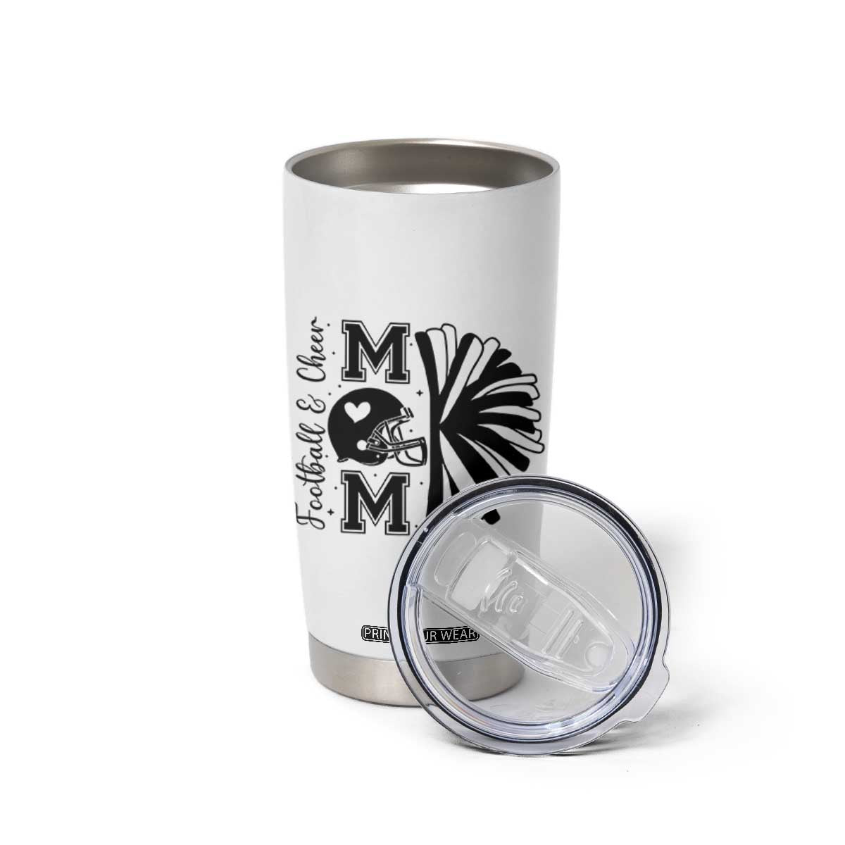 Proud Football And Cheer Mom Quote Tumbler Cup Gift For Sports Season TS12 Print Your Wear