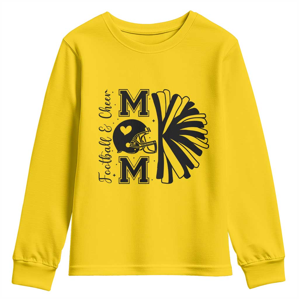 Proud Football And Cheer Mom Quote Youth Sweatshirt Gift For Sports Season TS12 Daisy Print Your Wear