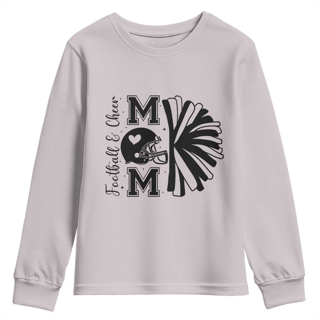 Proud Football And Cheer Mom Quote Youth Sweatshirt Gift For Sports Season TS12 Ice Gray Print Your Wear