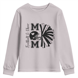 Proud Football And Cheer Mom Quote Youth Sweatshirt Gift For Sports Season TS12 Ice Gray Print Your Wear