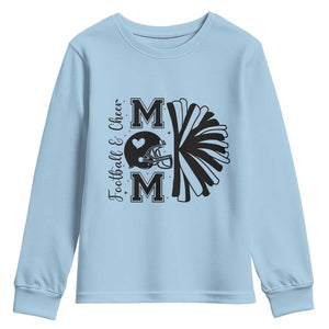 Proud Football And Cheer Mom Quote Youth Sweatshirt Gift For Sports Season TS12 Light Blue Print Your Wear