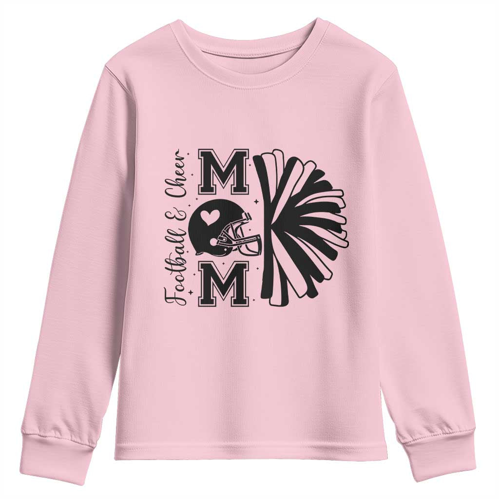 Proud Football And Cheer Mom Quote Youth Sweatshirt Gift For Sports Season TS12 Light Pink Print Your Wear