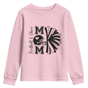 Proud Football And Cheer Mom Quote Youth Sweatshirt Gift For Sports Season TS12 Light Pink Print Your Wear