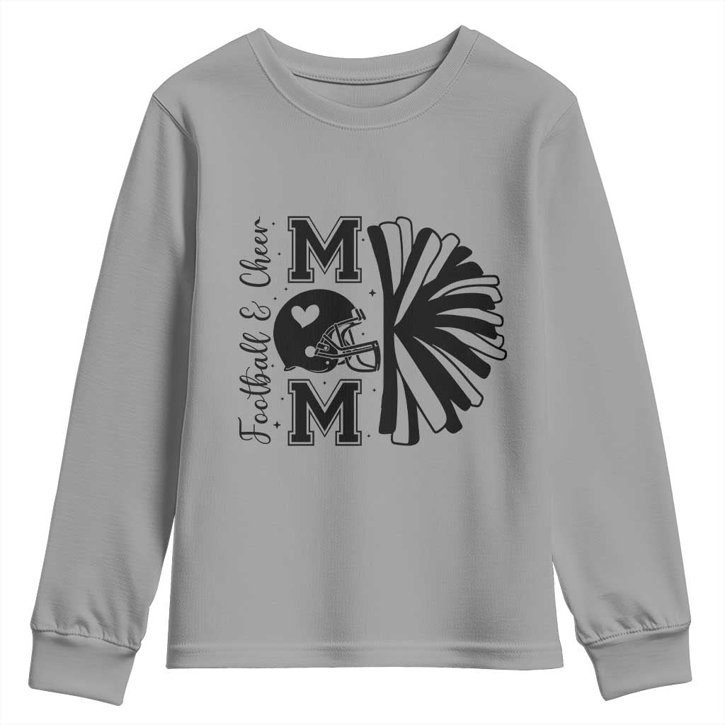 Proud Football And Cheer Mom Quote Youth Sweatshirt Gift For Sports Season TS12 Sport Gray Print Your Wear