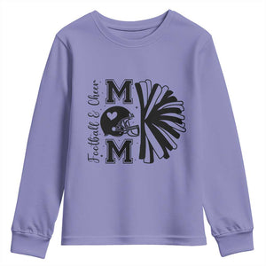 Proud Football And Cheer Mom Quote Youth Sweatshirt Gift For Sports Season TS12 Violet Print Your Wear