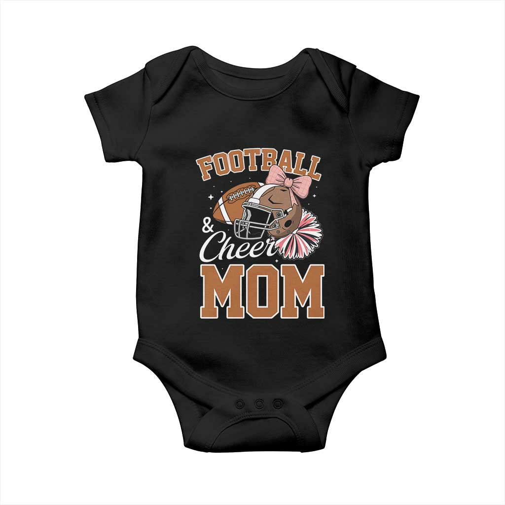 Funny Football And Cheer Mom Quote Baby Onesie Sports Season Gift TS12 Black Print Your Wear
