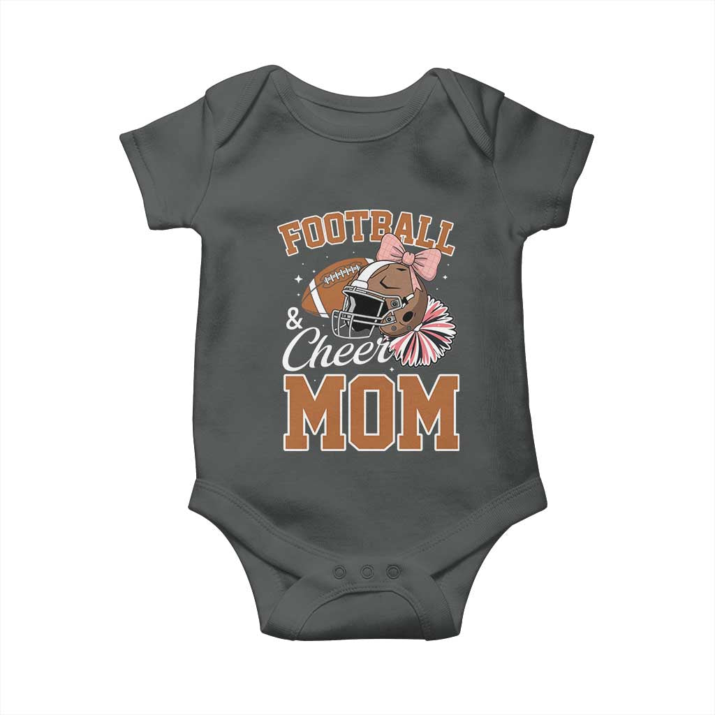 Funny Football And Cheer Mom Quote Baby Onesie Sports Season Gift TS12 Dark Heather Print Your Wear