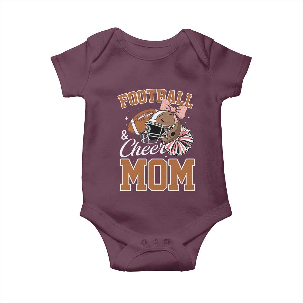Funny Football And Cheer Mom Quote Baby Onesie Sports Season Gift TS12 Maroon Print Your Wear