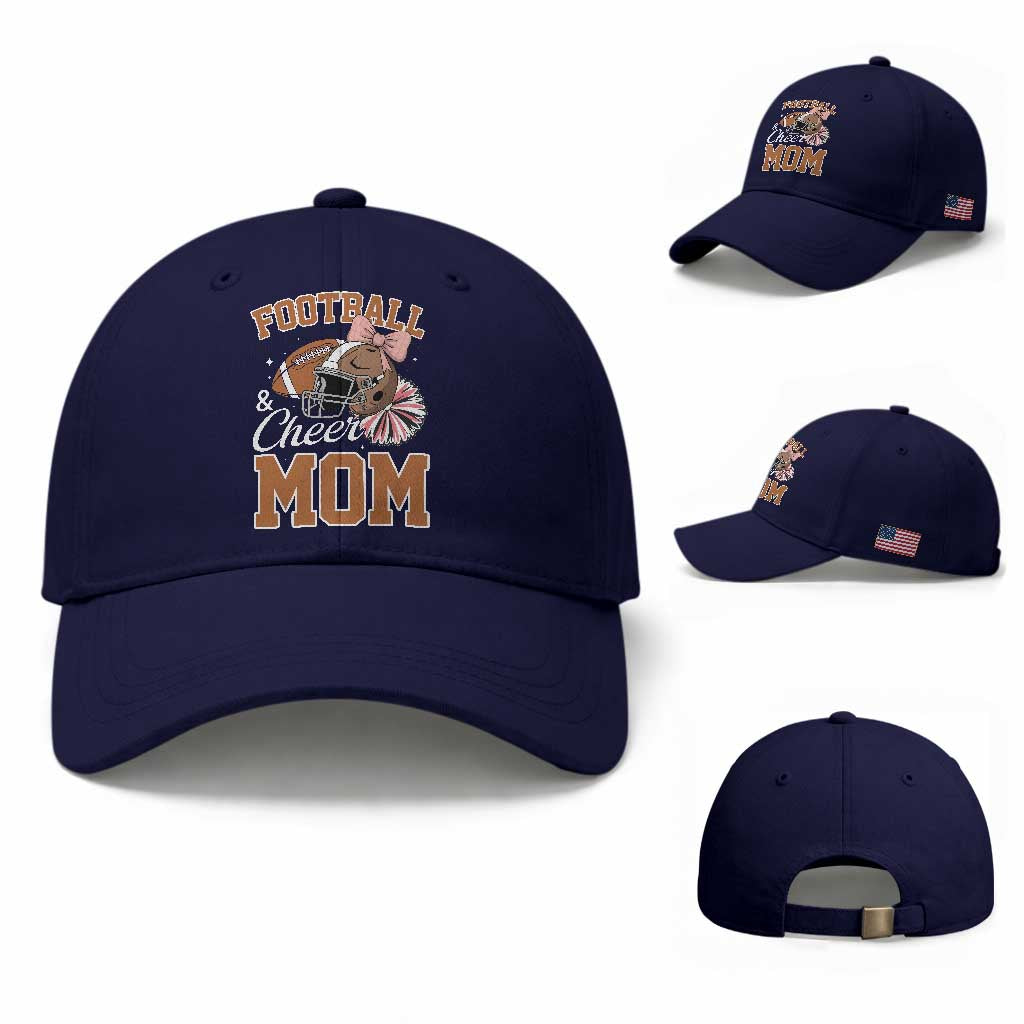 Funny Football And Cheer Mom Quote Baseball Cap Sports Season Gift TS12 Baseball Cap Universal Fit Dark Blue Print Your Wear