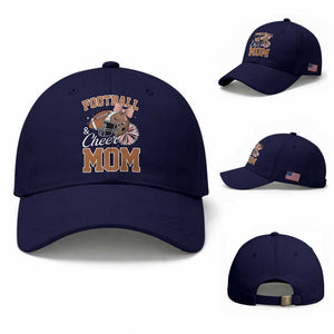 Funny Football And Cheer Mom Quote Baseball Cap Sports Season Gift TS12 Baseball Cap Universal Fit Dark Blue Print Your Wear