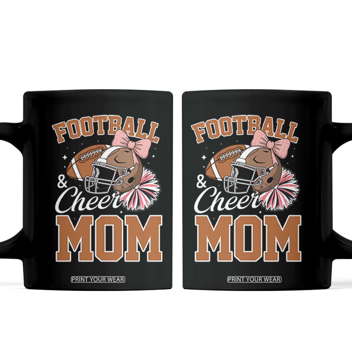 Funny Football And Cheer Mom Quote Coffee Mug Sports Season Gift TS12 Black Print Your Wear