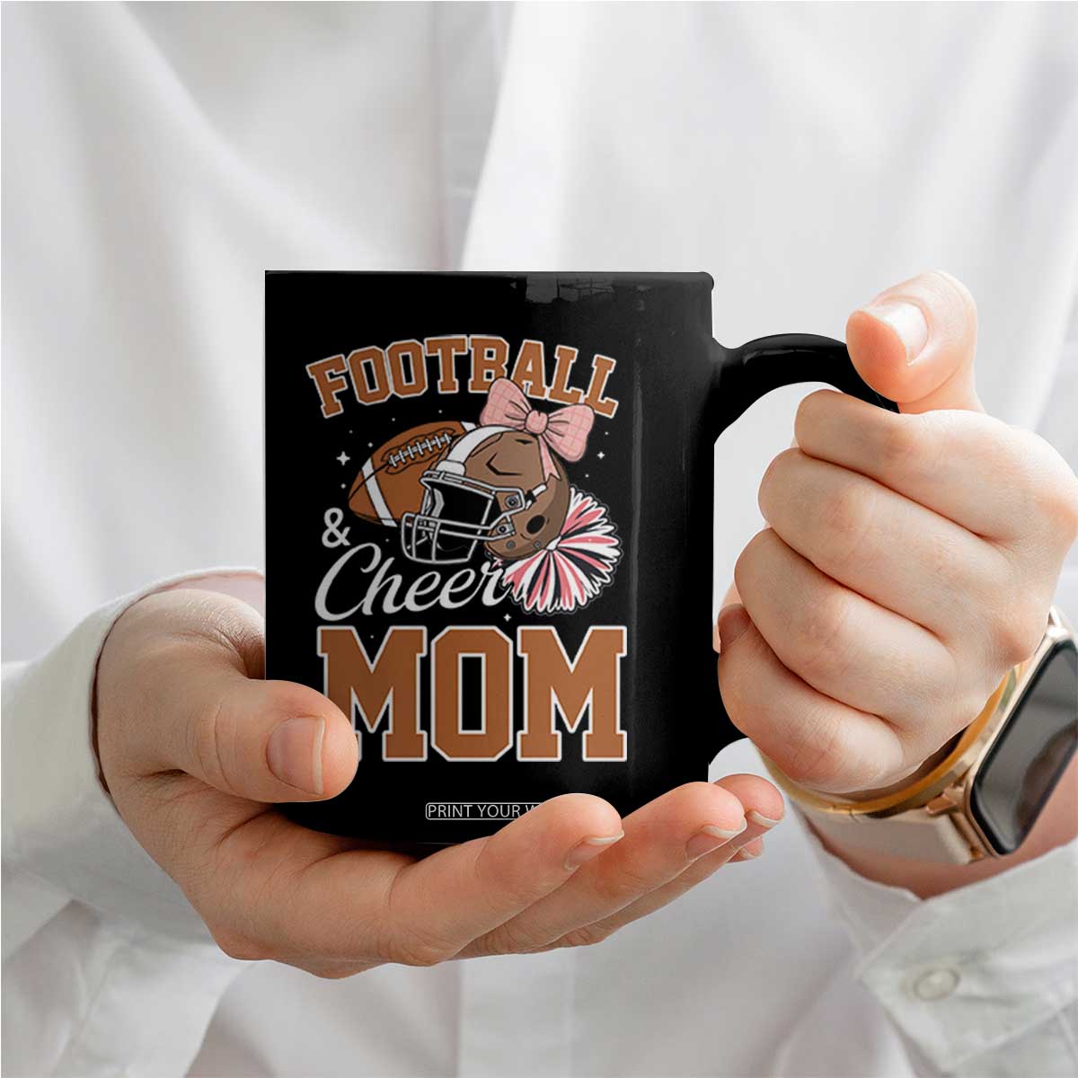 Funny Football And Cheer Mom Quote Coffee Mug Sports Season Gift TS12 Print Your Wear
