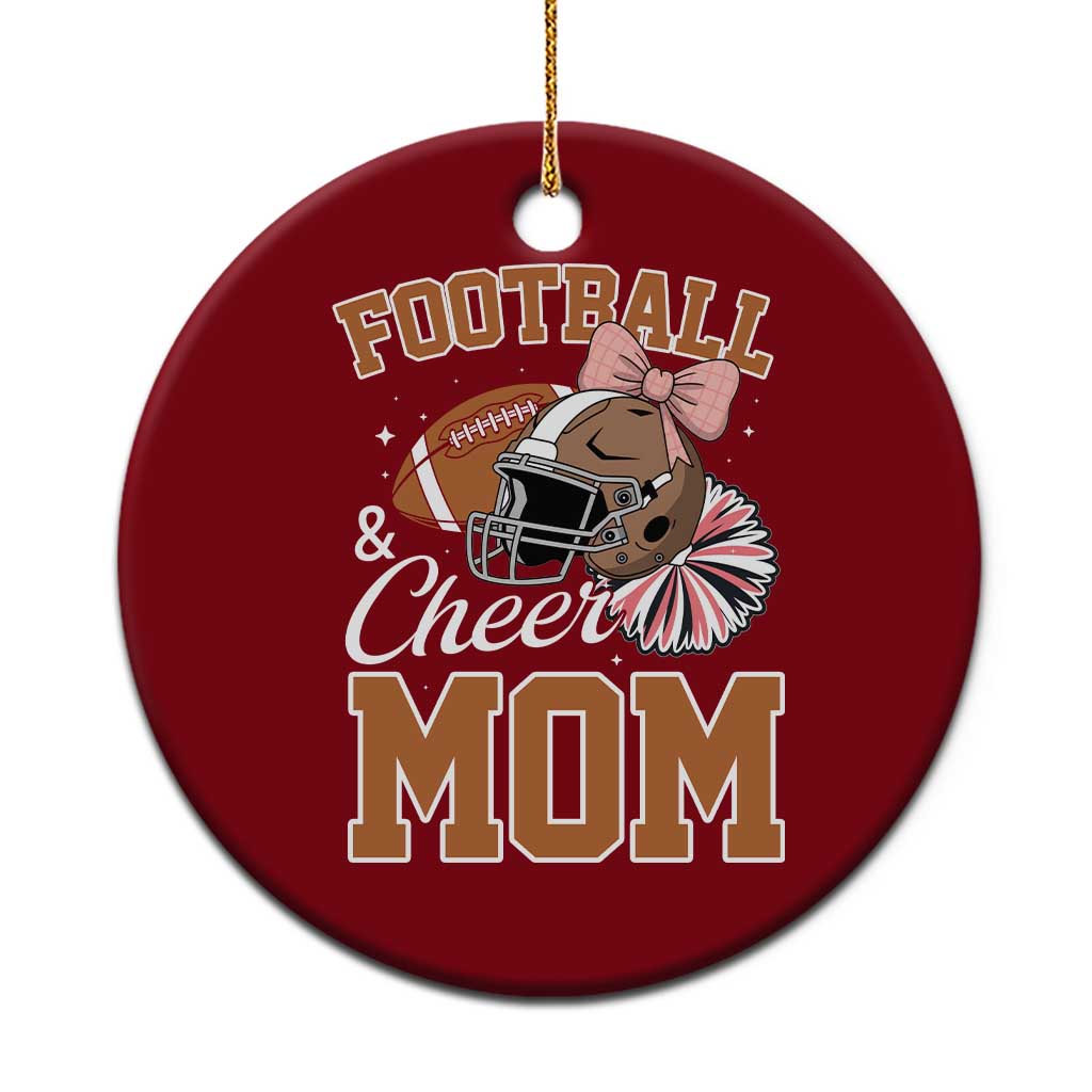 Funny Football And Cheer Mom Quote Ceramic Ornament Sports Season Gift TS12 1pc Red Print Your Wear