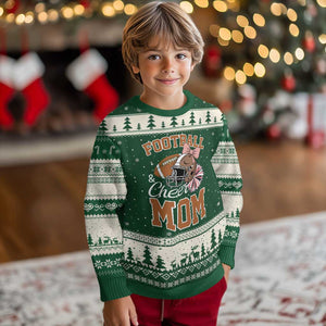 Funny Football And Cheer Mom Quote Ugly Christmas Sweater Sports Season Gift TS12 Forest Green Beige Print Your Wear
