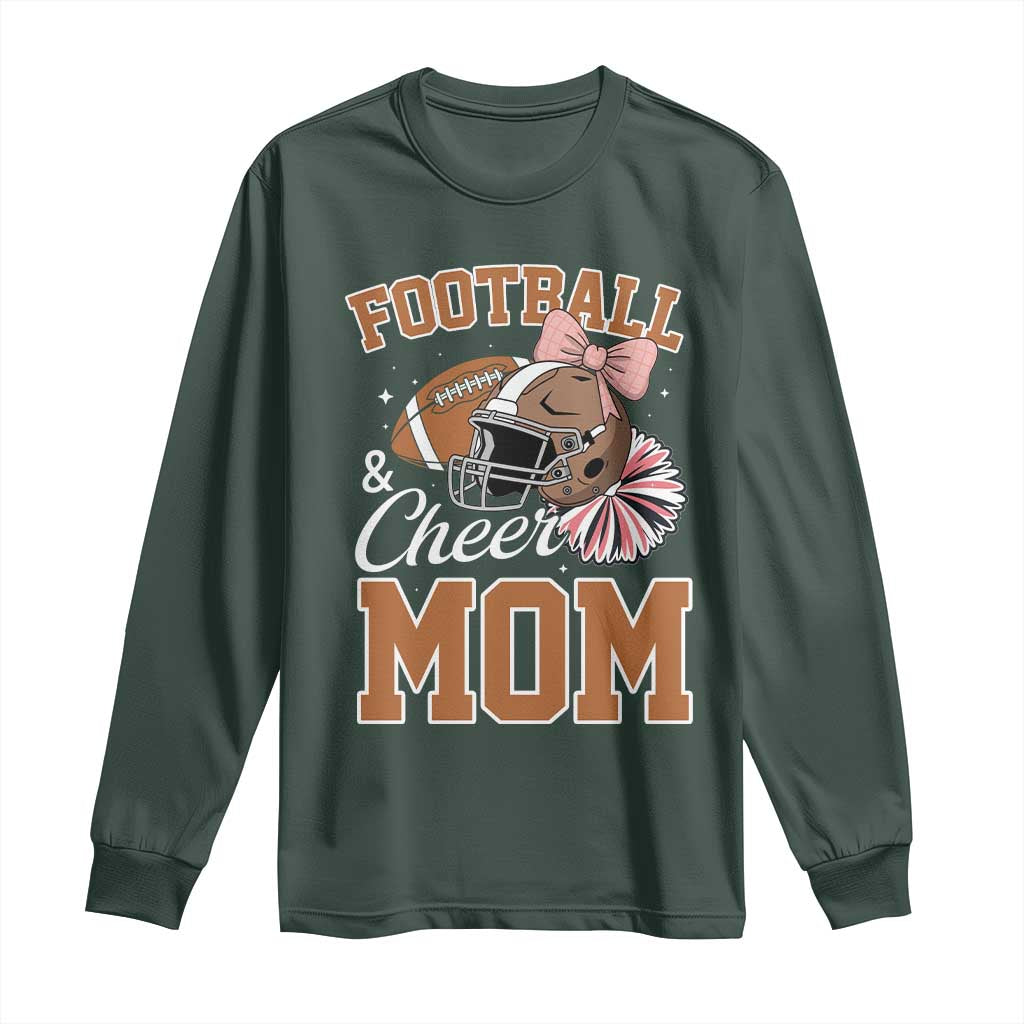 Funny Football And Cheer Mom Quote Long Sleeve Shirt Sports Season Gift TS12 Dark Forest Green Print Your Wear