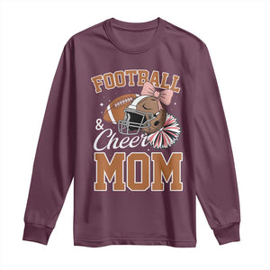 Funny Football And Cheer Mom Quote Long Sleeve Shirt Sports Season Gift TS12 Maroon Print Your Wear