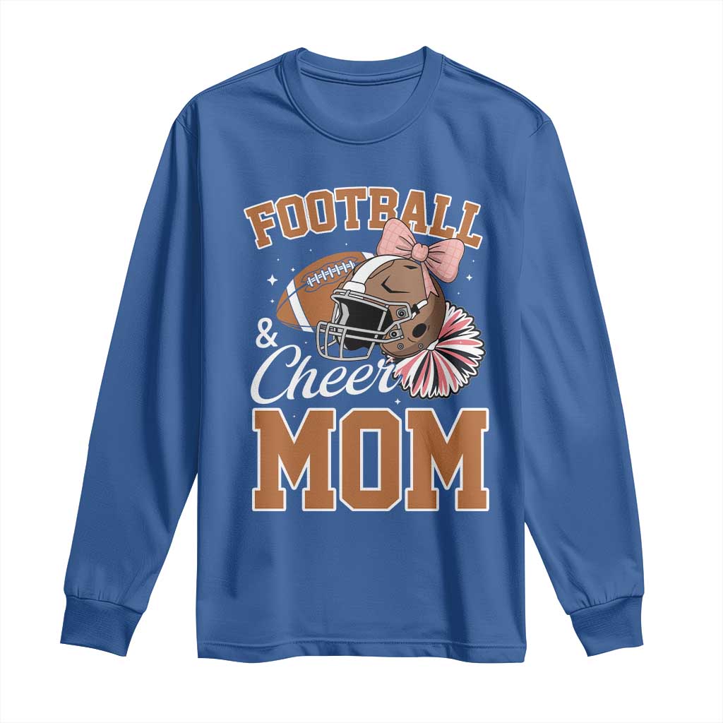 Funny Football And Cheer Mom Quote Long Sleeve Shirt Sports Season Gift TS12 Royal Blue Print Your Wear
