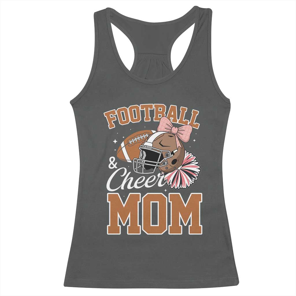 Funny Football And Cheer Mom Quote Racerback Tank Top Sports Season Gift TS12 Dark Heather Print Your Wear