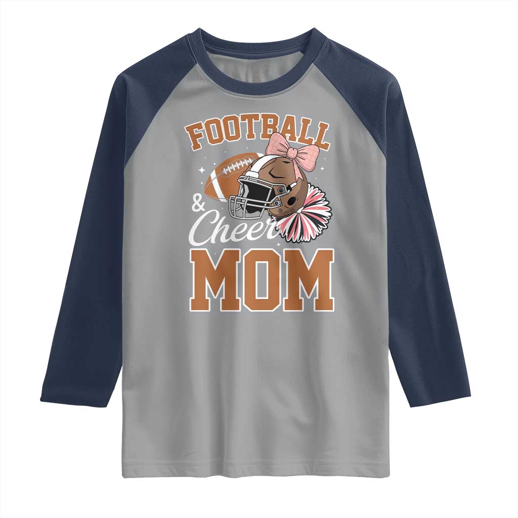 Funny Football And Cheer Mom Quote Raglan Shirt Sports Season Gift TS12 Sport Gray Navy Print Your Wear