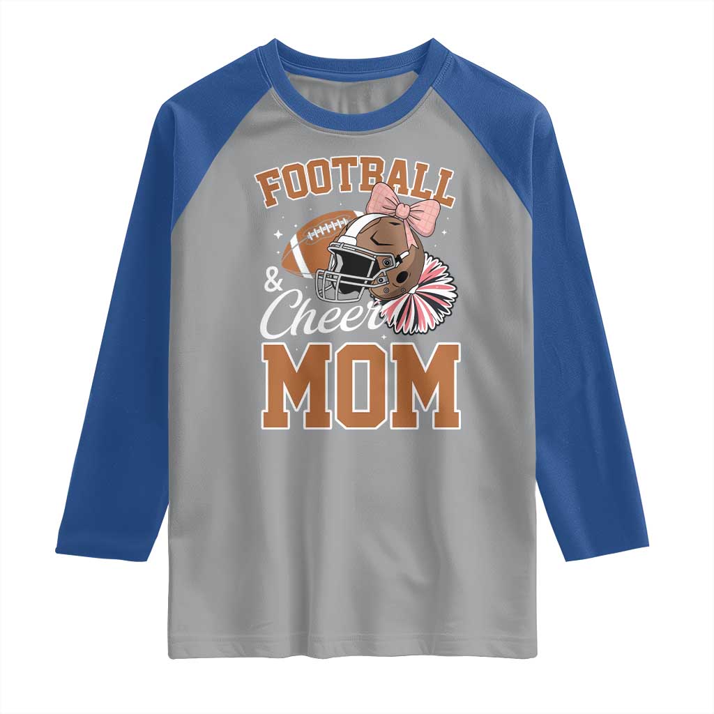 Funny Football And Cheer Mom Quote Raglan Shirt Sports Season Gift TS12 Sport Gray Royal Print Your Wear