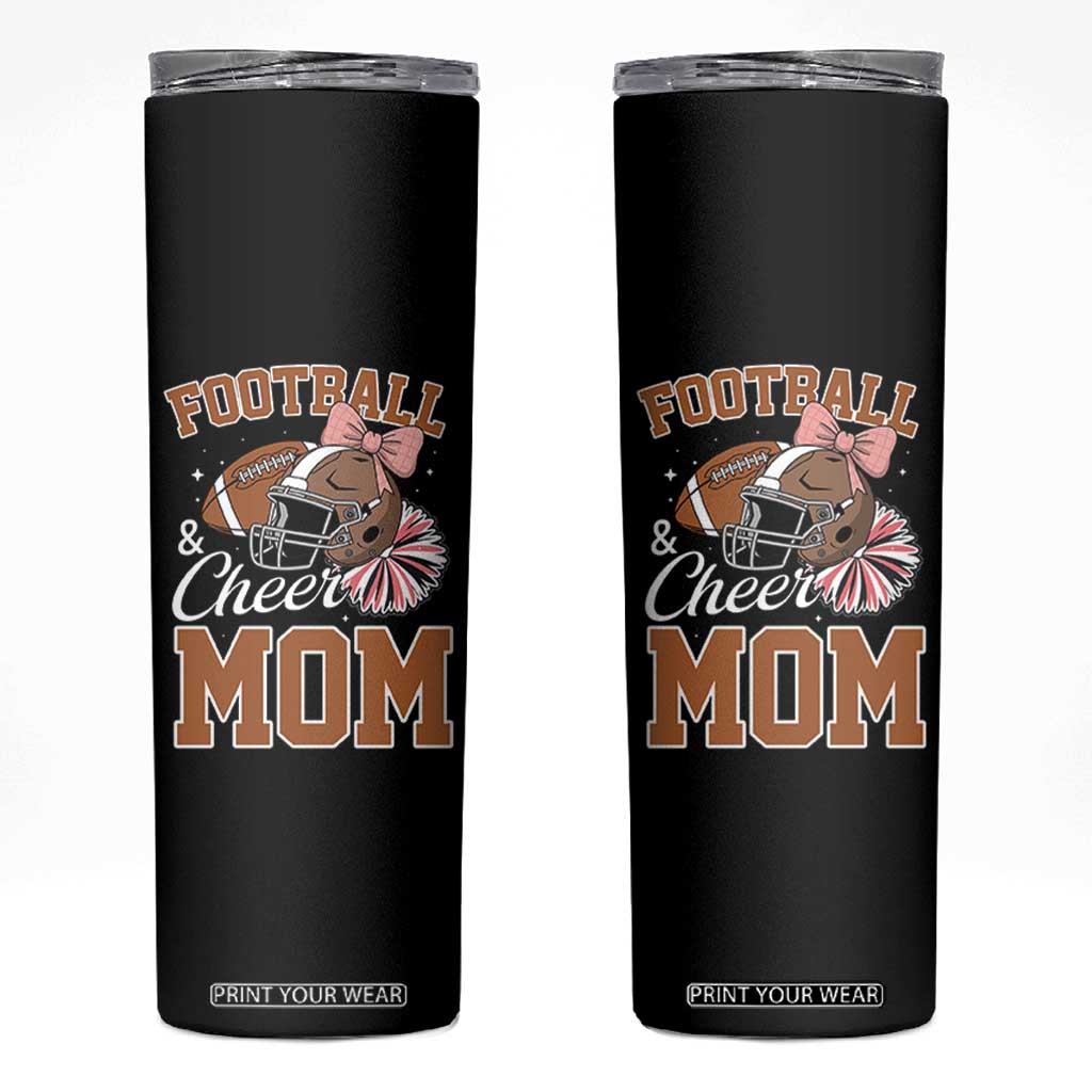 Funny Football And Cheer Mom Quote Skinny Tumbler Sports Season Gift TS12 Black Print Your Wear