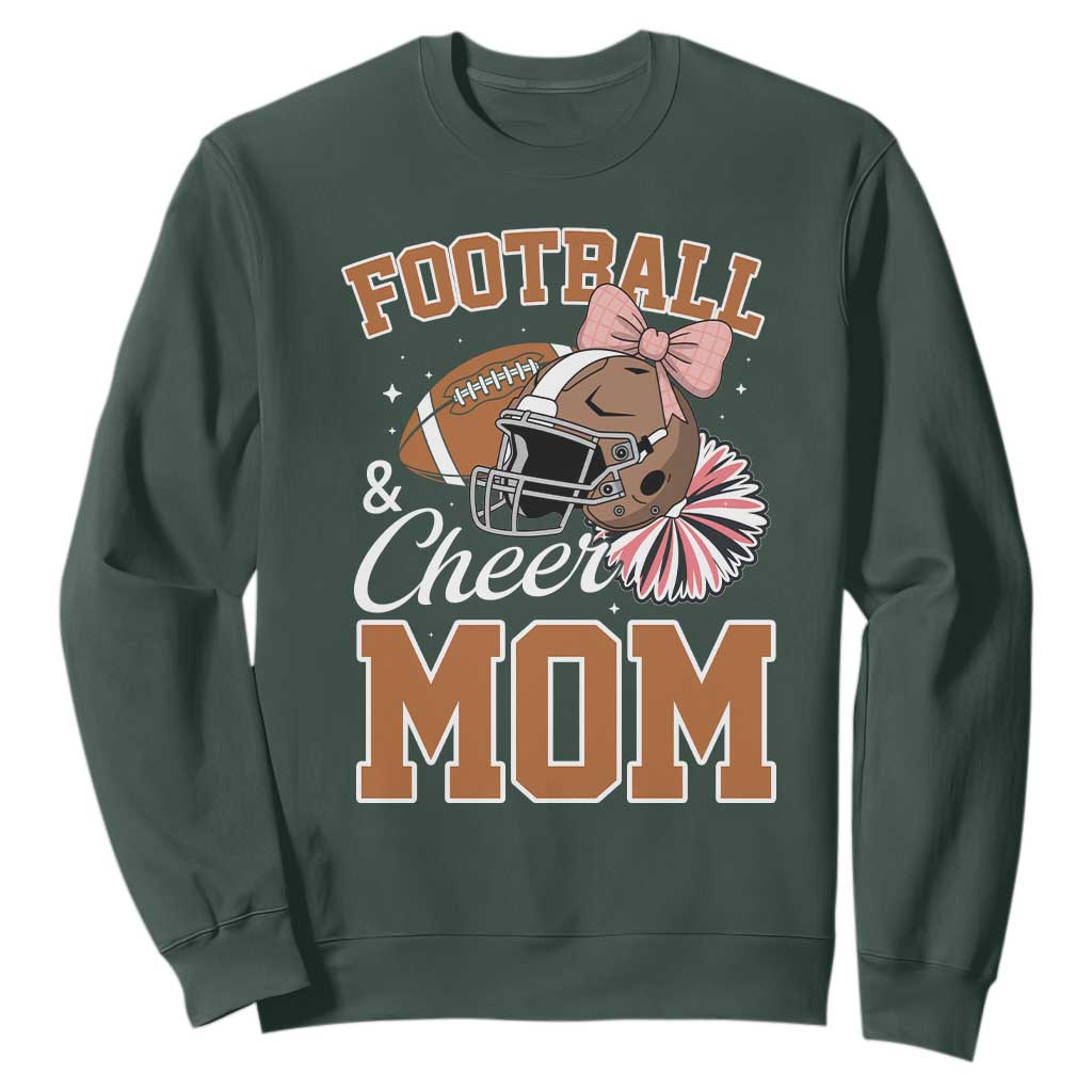 Funny Football And Cheer Mom Quote Sweatshirt Sports Season Gift TS12 Dark Forest Green Print Your Wear