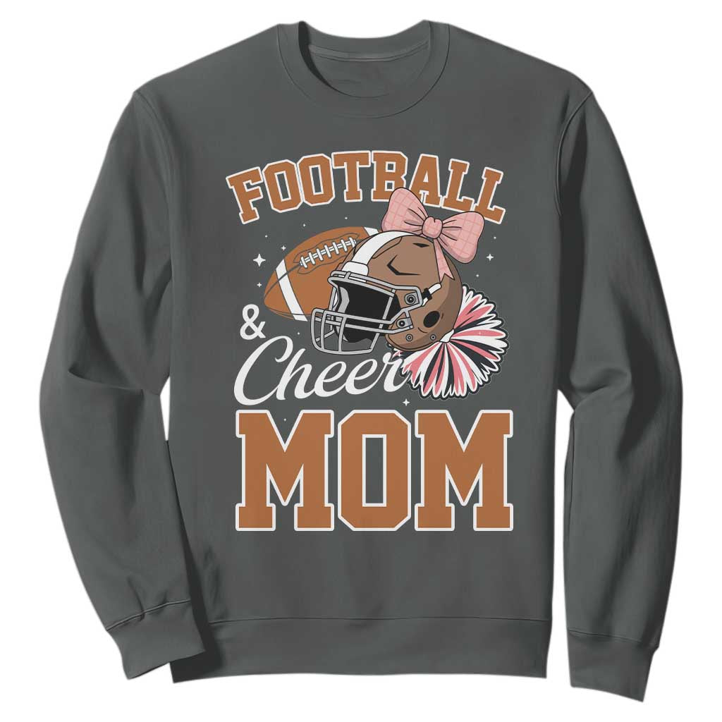 Funny Football And Cheer Mom Quote Sweatshirt Sports Season Gift TS12 Dark Heather Print Your Wear