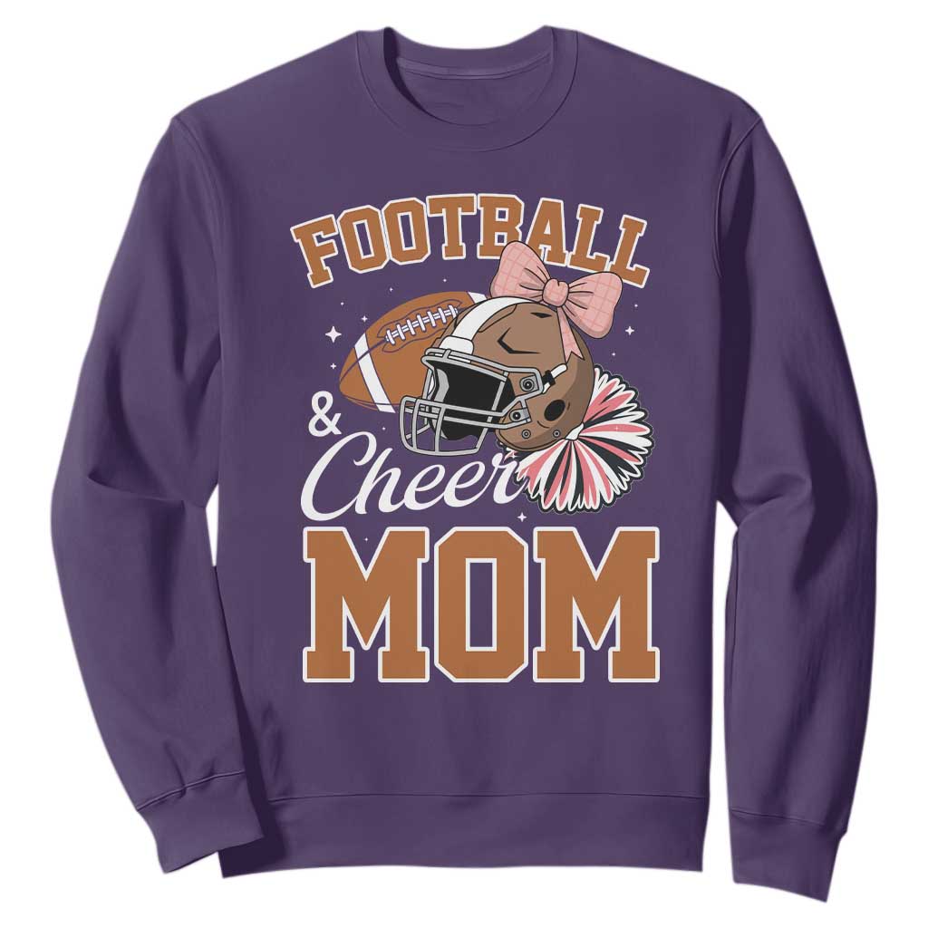 Funny Football And Cheer Mom Quote Sweatshirt Sports Season Gift TS12 Purple Print Your Wear