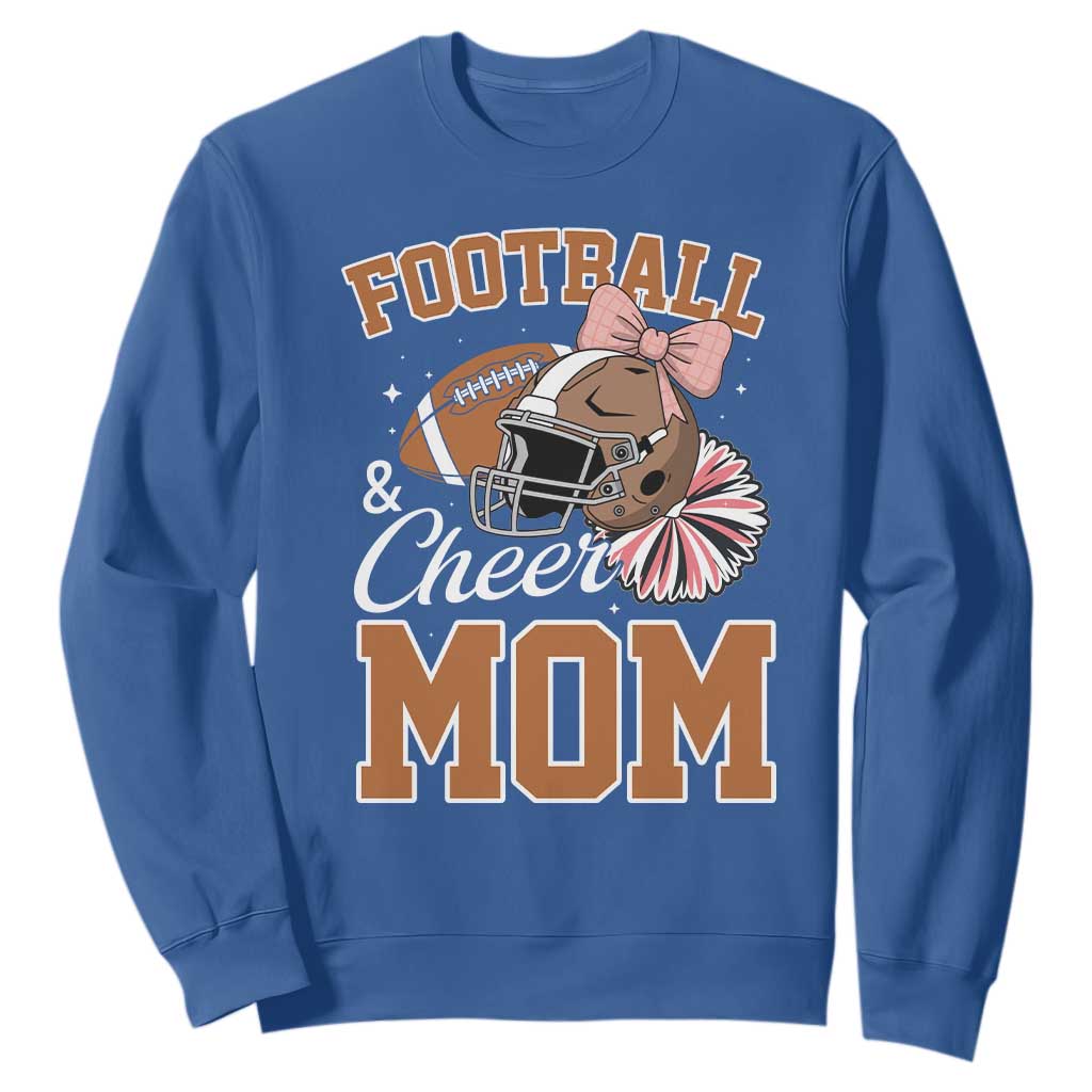 Funny Football And Cheer Mom Quote Sweatshirt Sports Season Gift TS12 Royal Blue Print Your Wear