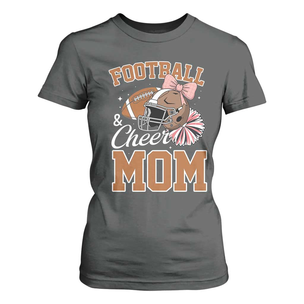 Funny Football And Cheer Mom Quote T Shirt For Women Sports Season Gift TS12 Dark Heather Print Your Wear