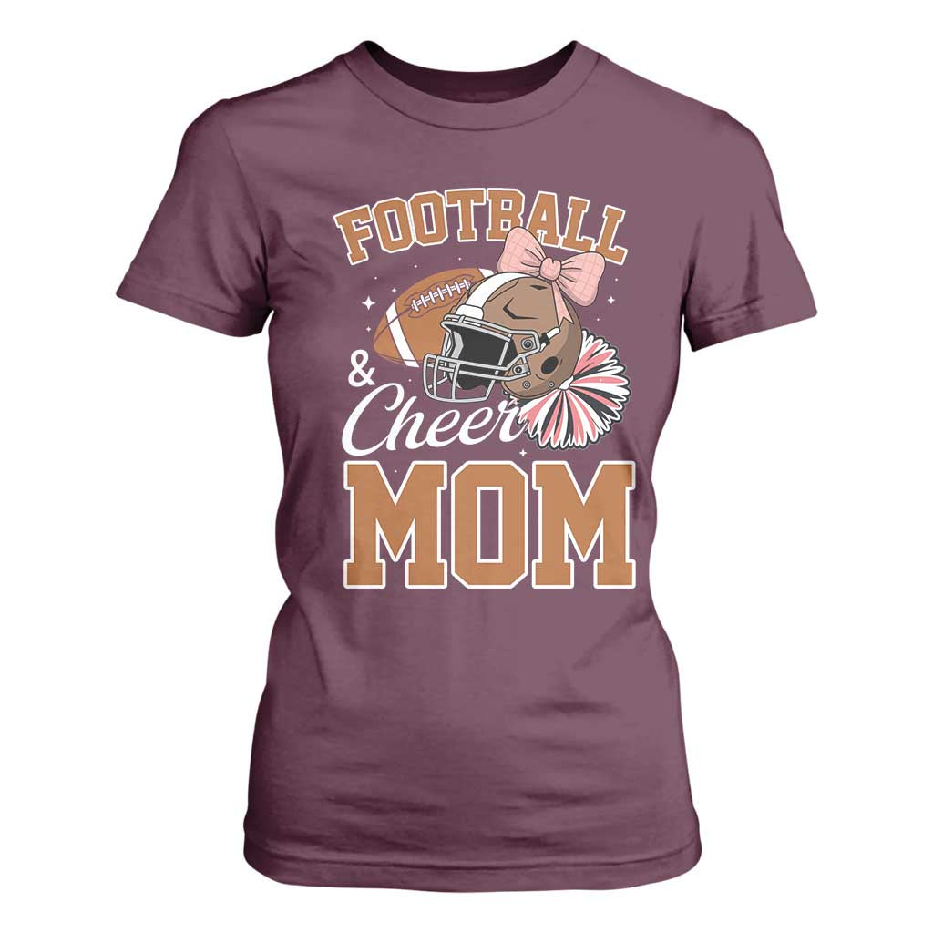 Funny Football And Cheer Mom Quote T Shirt For Women Sports Season Gift TS12 Maroon Print Your Wear
