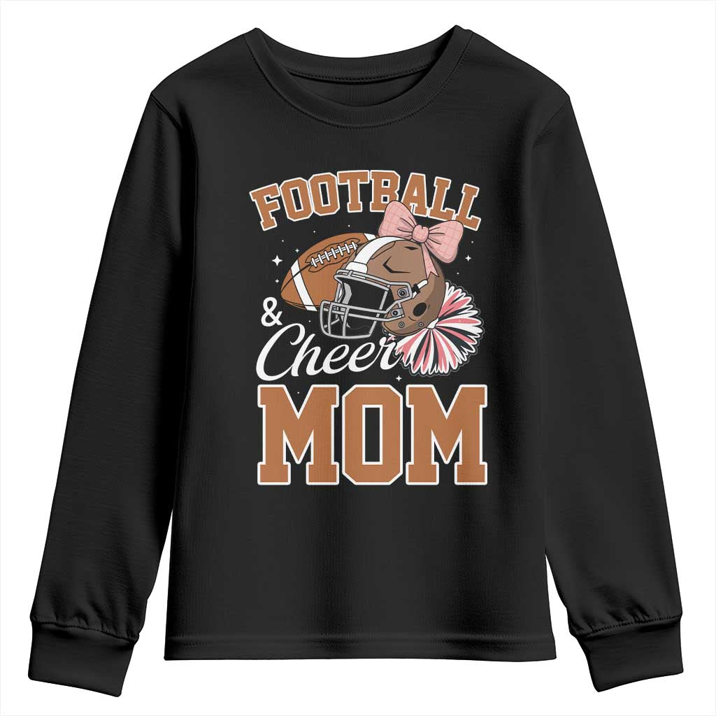 Funny Football And Cheer Mom Quote Youth Sweatshirt Sports Season Gift TS12 Black Print Your Wear