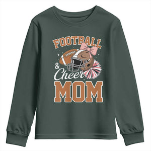 Funny Football And Cheer Mom Quote Youth Sweatshirt Sports Season Gift TS12 Dark Forest Green Print Your Wear