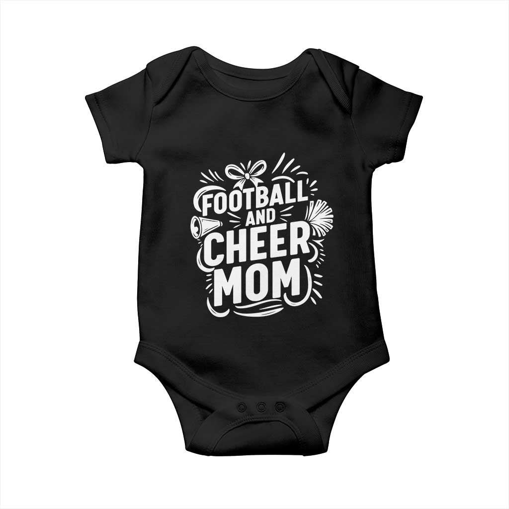 Football And Cheer Mom Quote Baby Onesie Team Supporter Gift Idea TS12 Black Print Your Wear