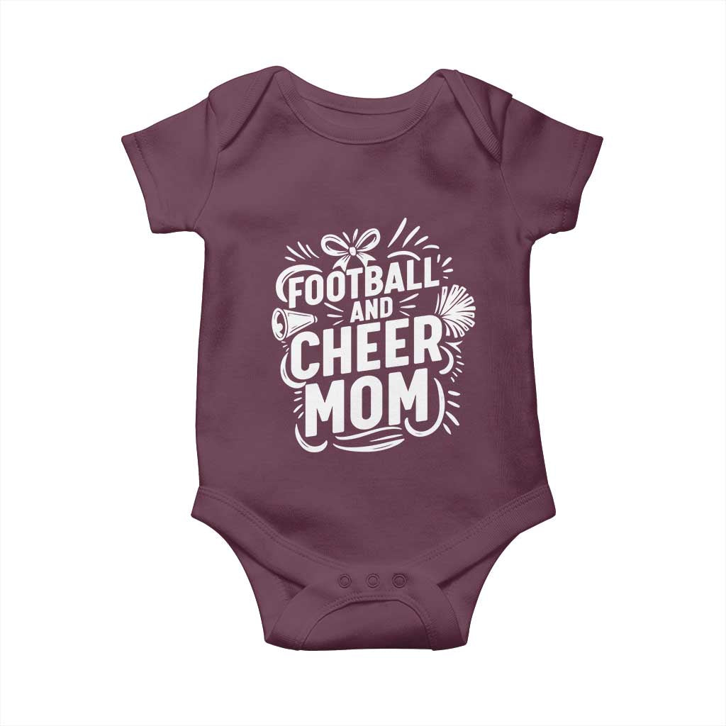 Football And Cheer Mom Quote Baby Onesie Team Supporter Gift Idea TS12 Maroon Print Your Wear